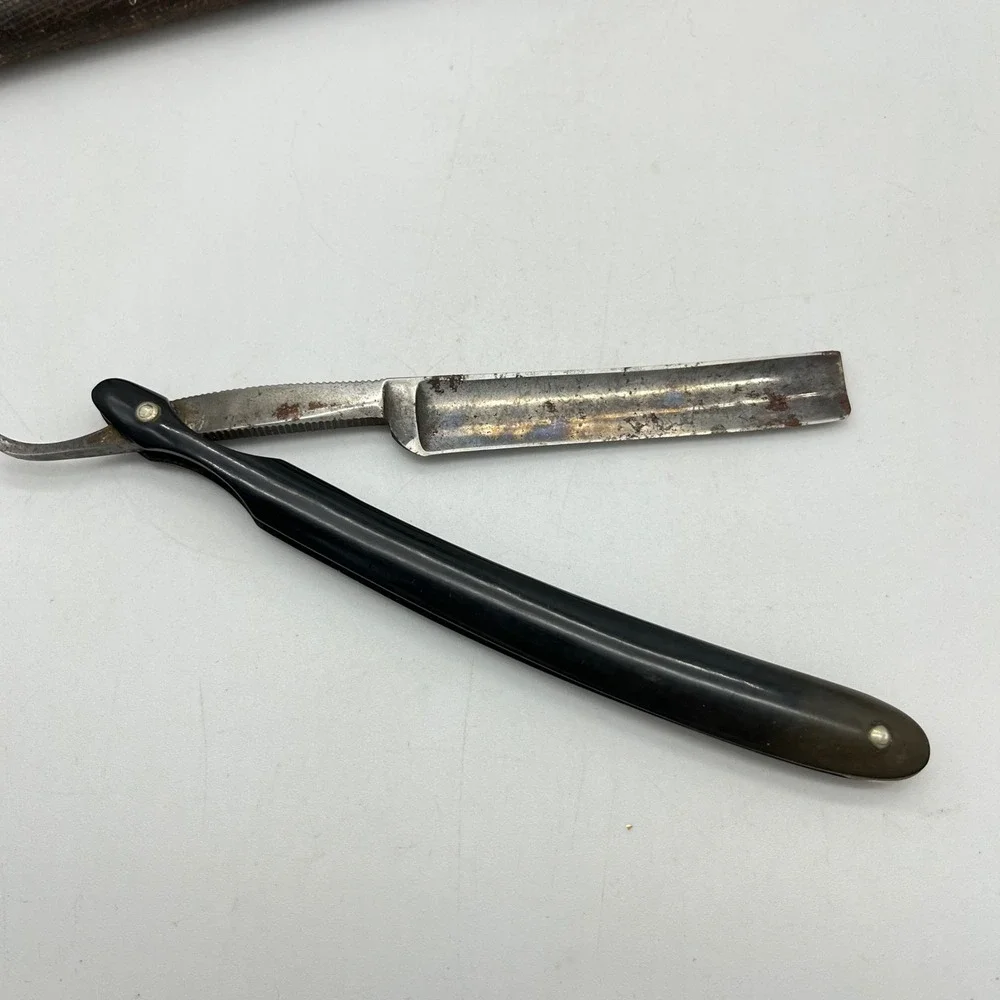 Antique Edwardian‎ Telescoping Brass Shaving Stand Mirror Brush Cup Razor